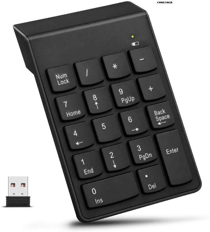coolcold Portable Keyboard for Laptop Desktop PC Computer Tablet (Black) Wireless Number Pad  (USB 2.0)