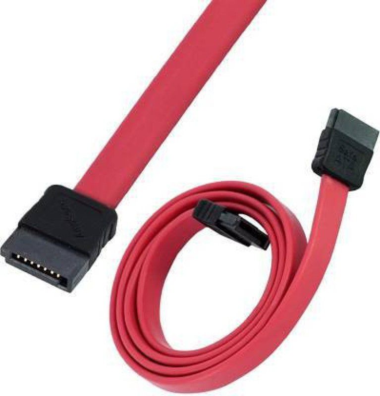 SKIRE Power Sharing Cable 0.61 m (Pack of 1) Straight SATA III Data Cable Compatible for SATA HDD, SSD, CD Driver, CD Writer - Red  (Compatible with Computer, Red, One Cable)