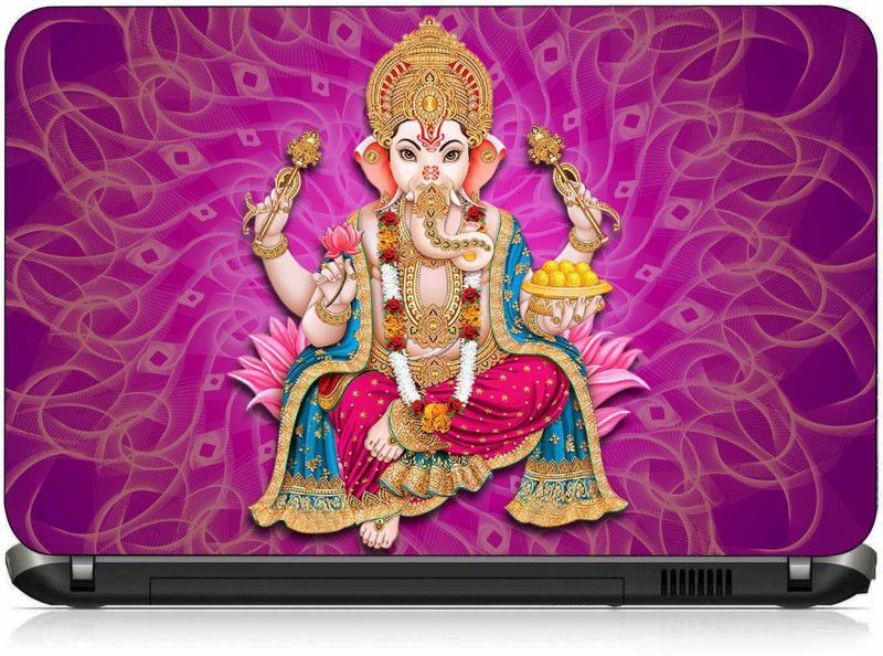 VI COLLECTIONS GANESHA IN PURPLE PVC (Polyvinyl Chloride) Laptop Decal 15.6