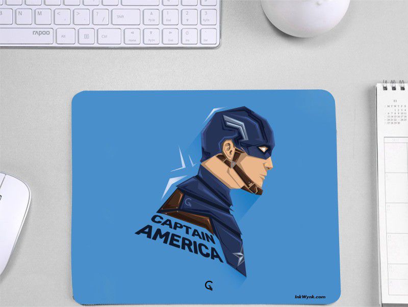 InkWynk Captain America Mousepad  (Multicolor)