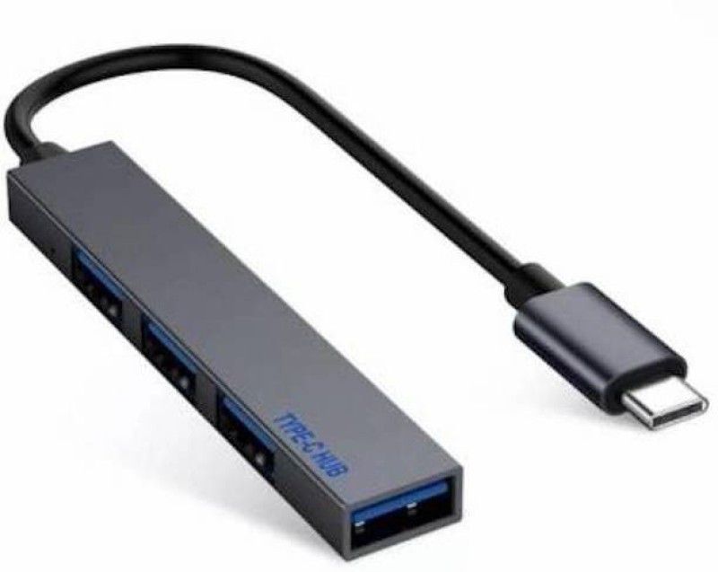 Saviraj USB-3.1 to USB 2.0 Splitter Converter Type C to 4 Port USB 2.0 Hub USB Hub  (Black)