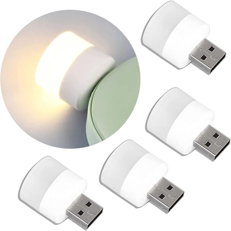 WONDER CHOICE USB LED Bulb combo of 4 Lights Powered by any USB source, Mini Small Night Lamp Led Light  (Gold)