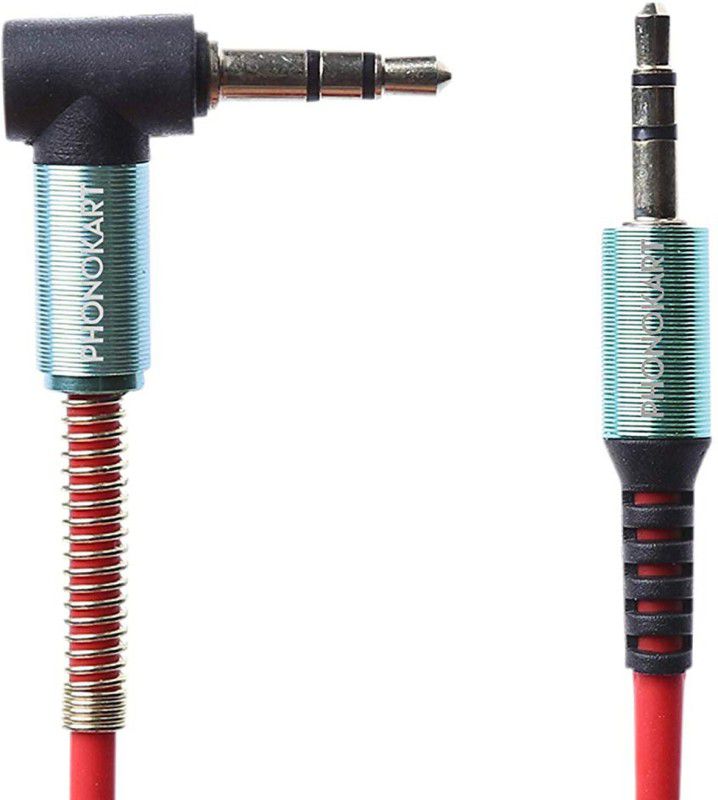 PHONOKART AUX Cable 1 m I sound-2 Aux Audio Cable, 1 Meter - Red  (Compatible with Mobile, Tablet, MP3 Player, TV, Gaming Console, Red)
