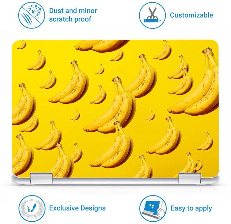 POINT ART HQ Banana Fruit Laptop Skin Decal sticker Glossy Vinyl Fits Size Vinyl Laptop Decal 15.6