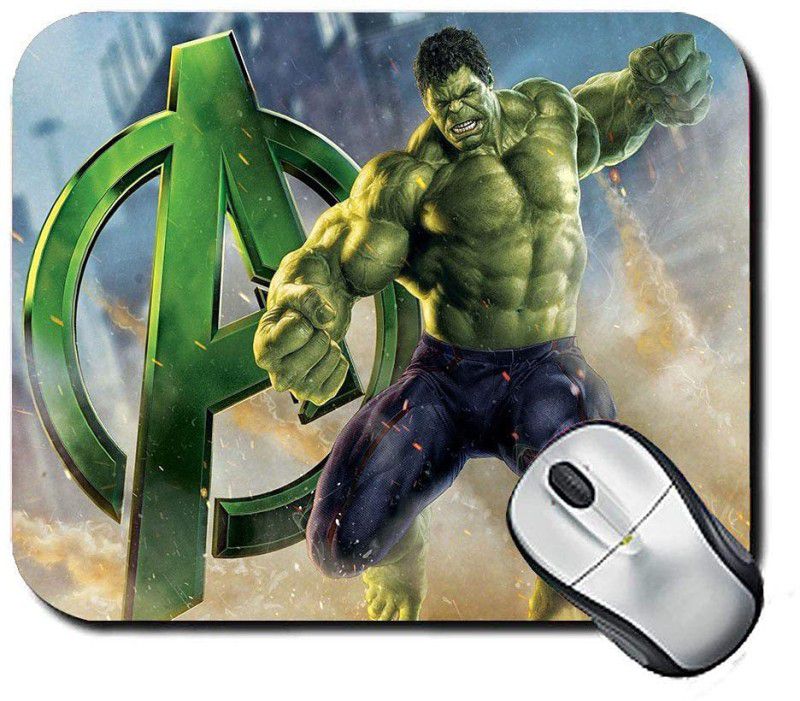 ZORI Avengers - Hulk with A Logo Gaming Mouse Pad - Computer Laptop PC| WFH Office | Anti-Skid, Anti-Slip, Rubber Base | Avengers Superhero Mousepad  (Hulk With A Logo)