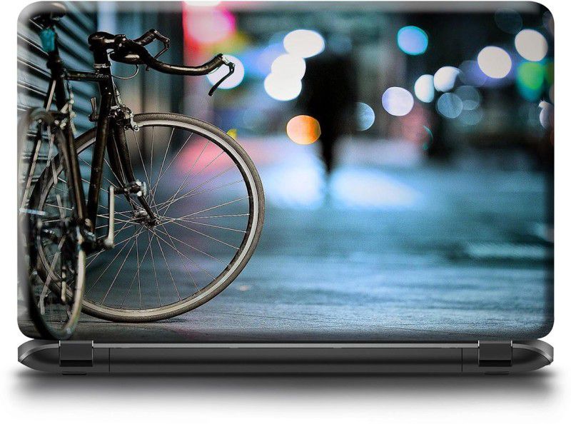 WALLPIK Bicycle - Lights - Bokeh - City - Background - Laptop Skin - Decal - Sticker - Fit For All Brands and Models - WP1050(16-inch) Vinyl Laptop Decal 16