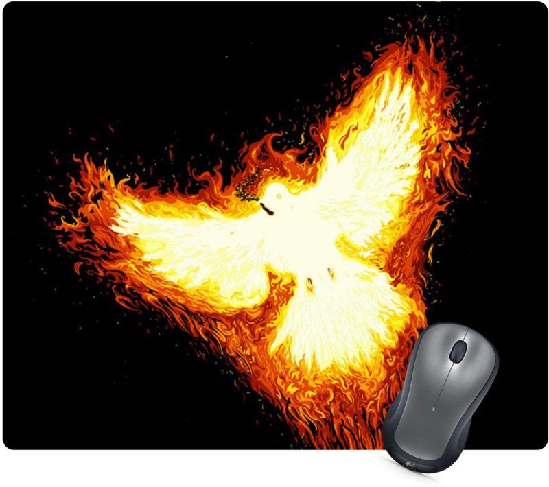Golden Feather Anti Skid Beautiful Fire Eagle Design Printed Designer Mouse pad for laptops and Computers Gaming Mousepad 164 Mousepad  (Multicolor)