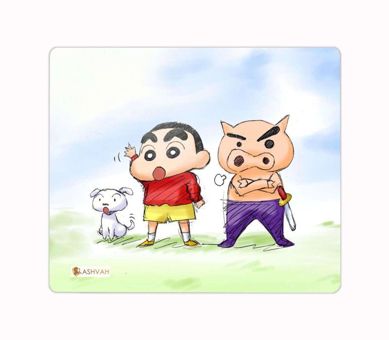 Ashvah Shin-chan Cartoon Printed Premium Designer Mouse Pad for Computer/Laptop (22.5cm x 19cm) - C8 Mousepad  (Multicolor)