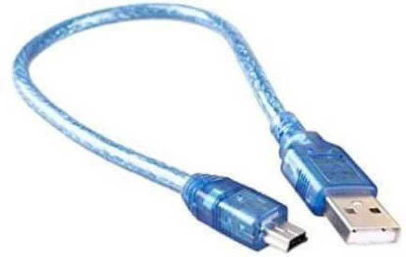 USB CABLE (USB 2.0 A TO USB 2.0 MINI B) COMPATIBLE DSLR- 30 CM 0.3 m 0.3 m Power Sharing Cable  (Compatible with All Vivo, Oppo, Samsung, Gionee, Mi, Vivo, One Plus and Boat, blue)