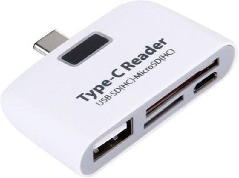 play run Type™ C to USB + Card Reader Connection Kit Card Reader (White) Card Reader  (White)