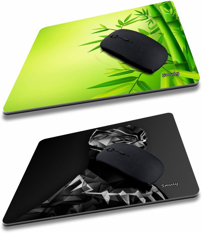 SMULY BAMBOO COMBO (2) Non-Slip I Am Capable of Amazing Things, Motivational Quotes Printed Mouse Pad for Gaming Computer, Laptop, PC Mouse Pad (Multicolor) Mousepad  (Green & Black)