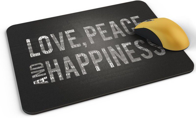 Shloka Love_peace_and_happiness Mousepad  (Black)