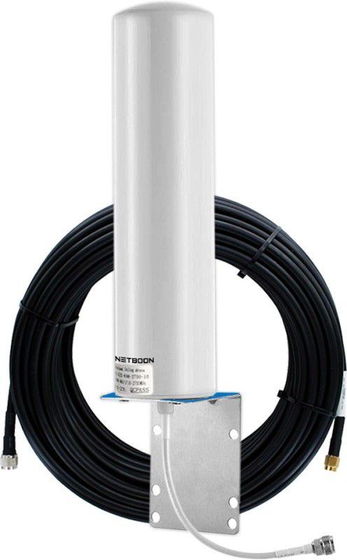 Netboon External Barrel Antenna 12 dBi Directional Antenna with 10 Meter LMR 200 Coaxial Cable Antenna Amplifier
