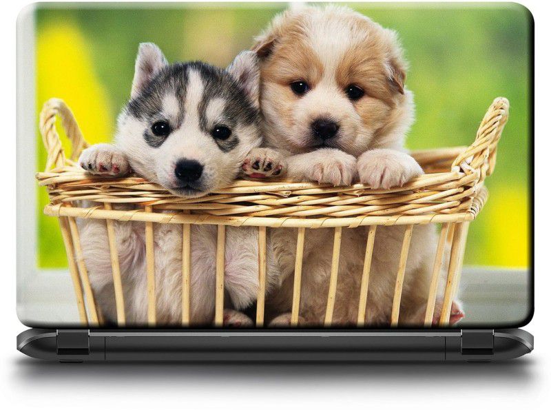 WALLPIK Cute - Dog - Fluffy - Puppies - Laptop Skin - Decal - Sticker - Fit For All Brands and Models - WP1015(16-inch) Vinyl Laptop Decal 16