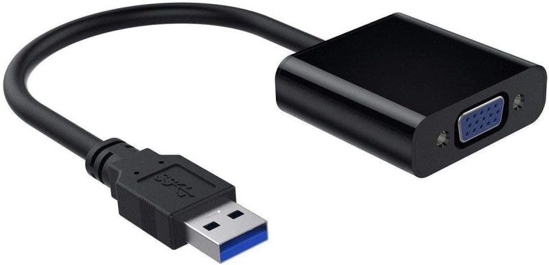 All mobile solution USB to VGA Adapter, USB 3.0/2.0 to VGA Adapter Multi-Display Video Converter 1080p For Windows PC/Laptop. (AMS-ADP-0020) USB Cable  (Black)