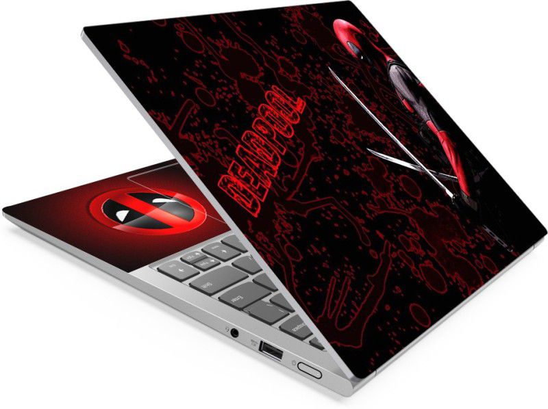 Anweshas Deadpool Red Full Panel Laptop Skins Upto 15.6 inch - No Residue, Bubble Free - Removable HD Quality Printed Vinyl/Sticker/Cover Self Adhesive Vinyl Laptop Decal 15.6