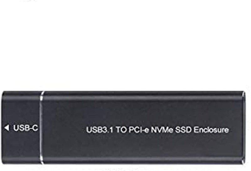 REC Trade SSD Cases NVME Enclosure 10Gbps for USB Cable with Laptop. (RTT-CAS-0101) 4 inch SSD Enclosure External  (For NVMe PCI-E M2 M-Key 2242/2260/2280 Size, Black)