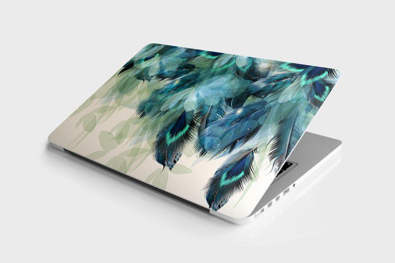 Unique Graphics Blue Feather Skin/Sticker for Laptops Upto 15.6 Inch (HD Quality, Multicolor) Vinyl Laptop Decal 15.6