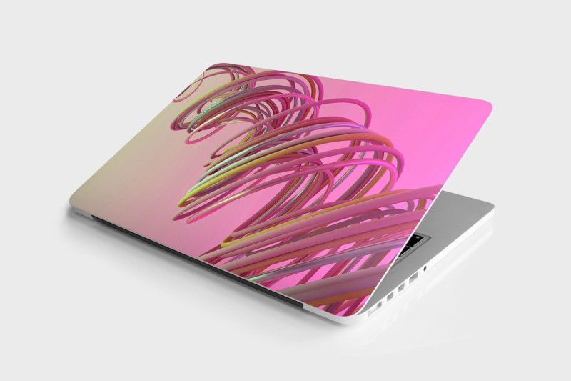 Unique Graphics 3D Spiral Skin/Sticker for Laptops Upto 15.6 Inch (HD Quality, Pink) Vinyl Laptop Decal 15.6