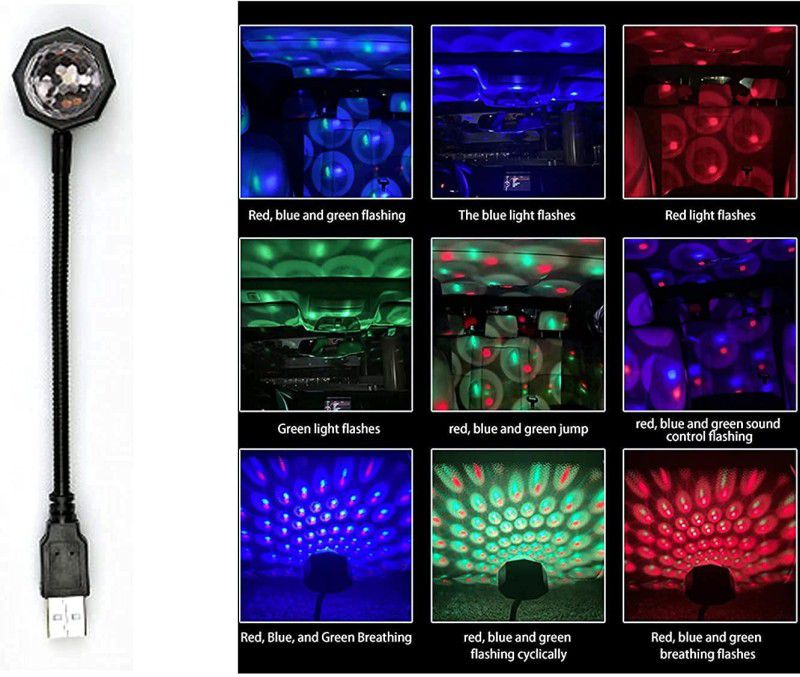 VibeX IXI™-125-TG-7 Colors RGB Projection Novelty Night Lamp USB SLS - 216-TG Led Light  (Dense Multicolor)