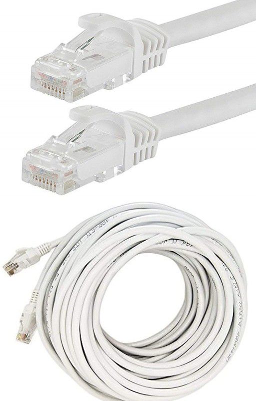 TERABYTE Ethernet Cable 3 m 3 METER Patch Cable CAT6/Cat 6 RJ45 Internet Network LAN Wire High Speed  (Compatible with PC, Laptop, Modem, White, One Cable)