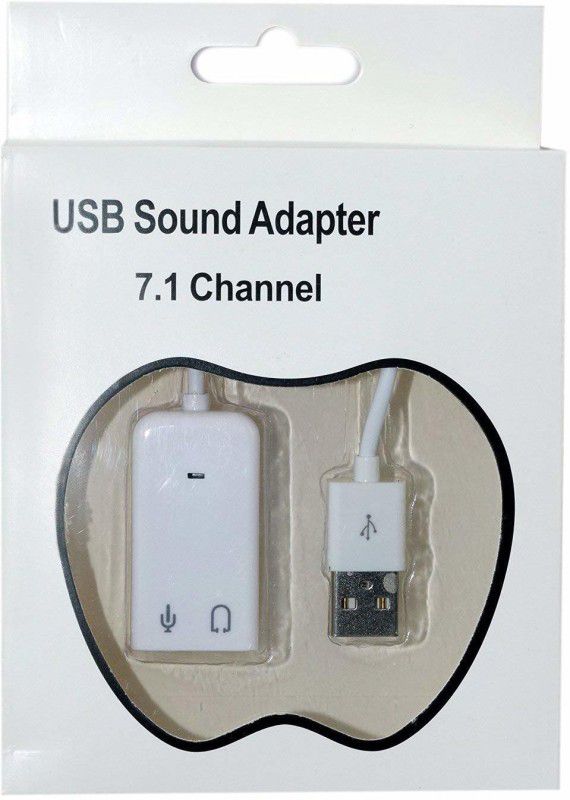 VibeX 7.1 Channel USB Audio Adapter with Mic-J7 7.1 Channel USB Audio Adapter with Mic-J7 Sound Card  (White)
