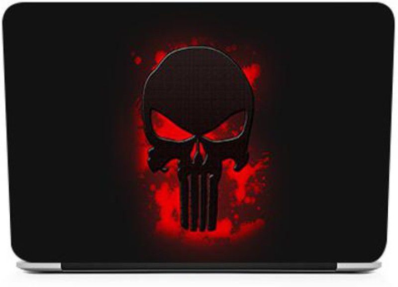WeCre8 Skin's Red Skull Punisher Premium Quality Vinyl Laptop Skin With Light Matte Finish Laptop Decal 15.6