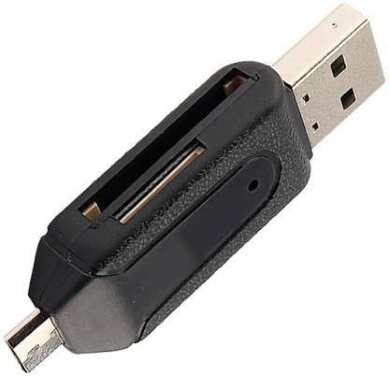dhriyag Micro USB Card Reader With Micro USB OTG Adapter For All Smartphones, Laptop & Pc Card Reader  (Black)