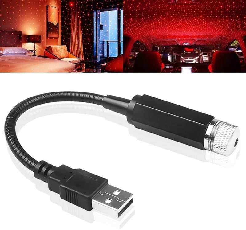 VibeX USB Atmosphere Starry Sky Night Projector Lamp for Car-J7 Flexible USB Night Lamp-X18 Led Light  (Black)