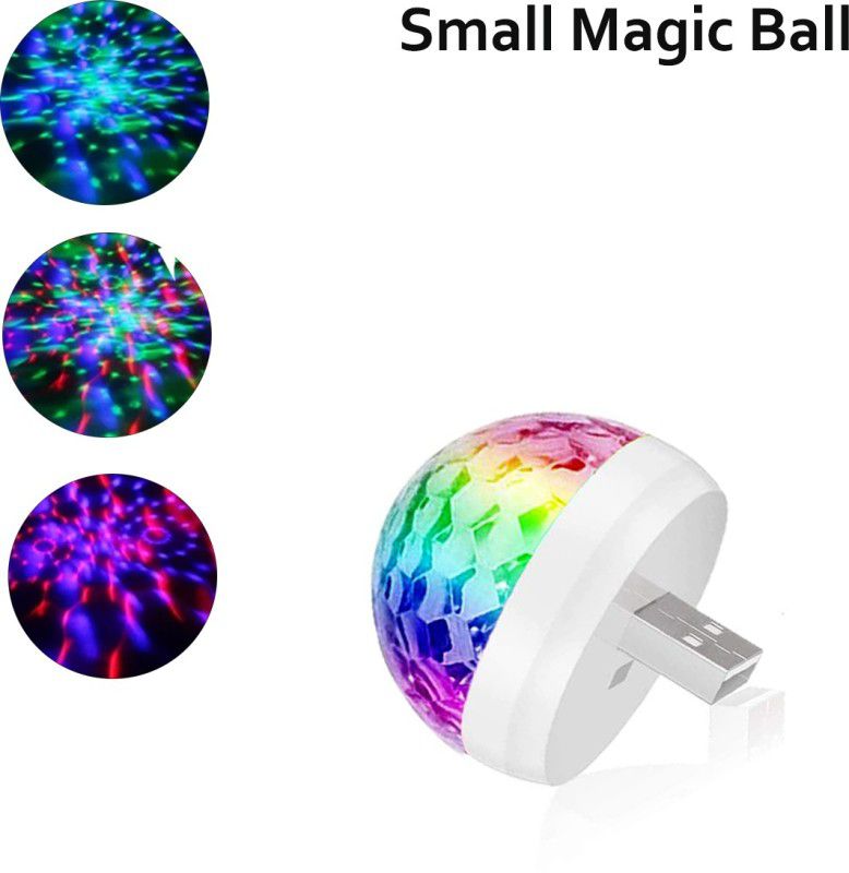 Zohlo Amazing Mini Small Magic Disco LED USB Ball Party Light Decoration Light RGB Colorful for Christmas/Birthday/Wedding/Karaoke Decorations Led Light  (Multicolor)