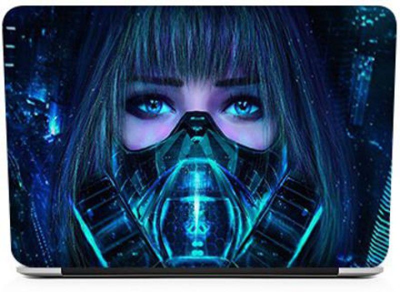 WeCre8 Skin's Gas Mask Girl Premium Quality Laptop Skin Stretchable Vinyl Material - Easily Cover Corners Laptop Decal 15.6