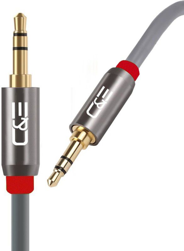 C & E AUX Cable 1.83 m Auxiliary 3.5mm audio cable for smartphones/laptops, cars, MP3 players, audio devices Male to Male 6 Ft  (Compatible with Audio, Gray, One Cable)