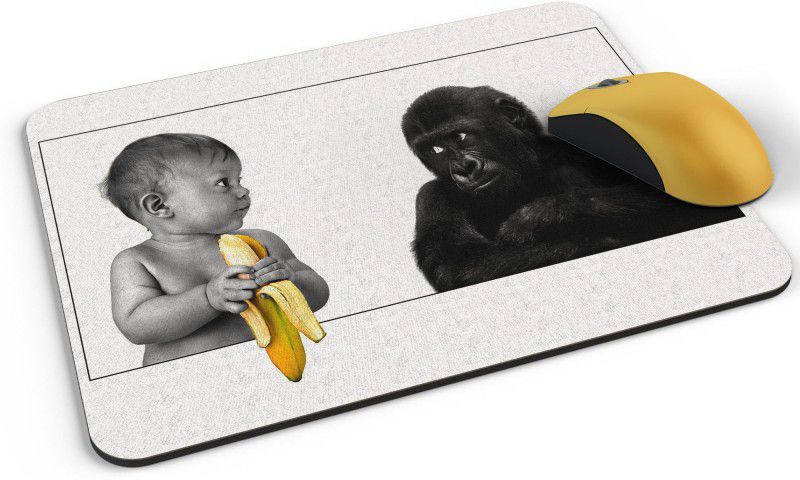 Shloka Gorilla & Banana Mousepad  (Multicolor)