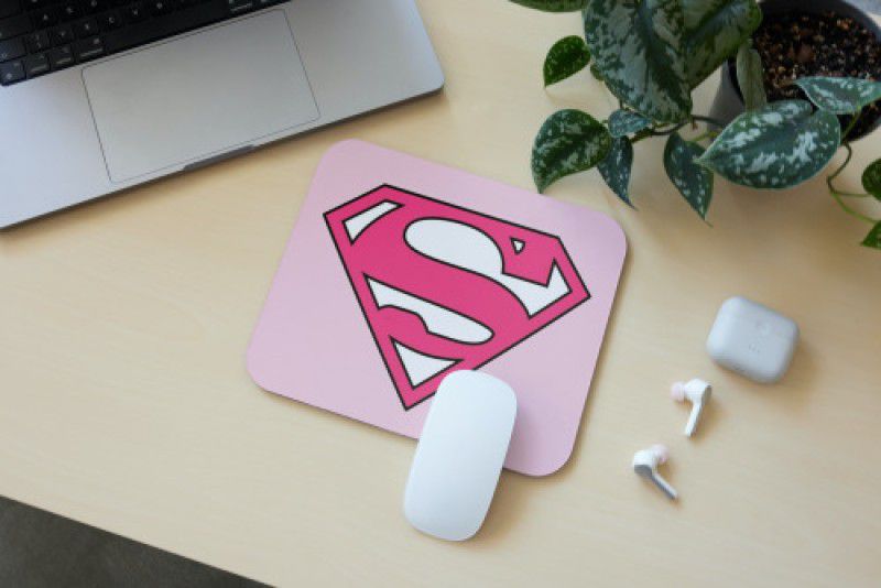 fiftythreeprintz Superman DC Comic Gamer Nonslip Base Smooth Surface Precise Mouse Movement Mousepad  (Pastel Pink)