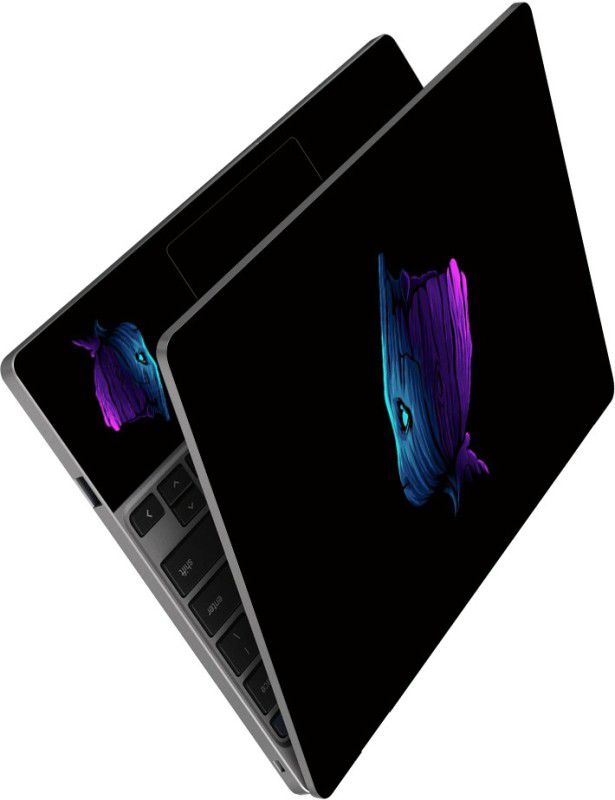 dzazner Premium Vinyl HD Printed Easy to Install Full Panel Laptop Skin/Sticker/Stretchable Vinyl/Cover for all Size Laptops upto 15.6 inch No Residue, Bubble Free - Grood Purple on Black Self Adhesive Vinyl Laptop Decal 15.6