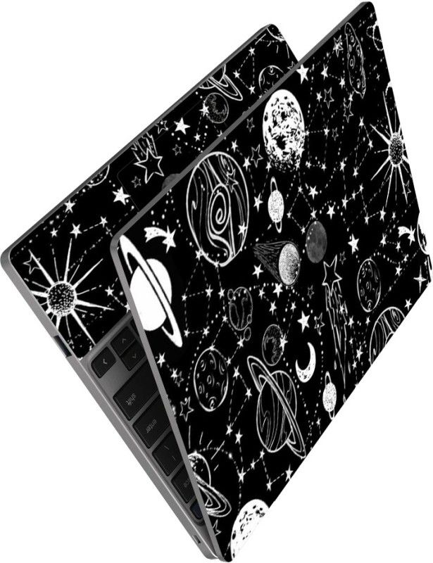 dzazner Premium Vinyl HD Printed Easy to Install Full Panel Laptop Skin/Sticker/Stretchable Vinyl/Cover for all Size Laptops upto 15.6 inch No Residue, Bubble Free - Space Stars Connected Self Adhesive Vinyl Laptop Decal 15.6