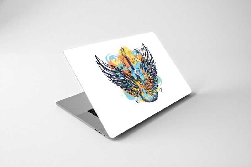 DWELLSINDIA Guitar Wings Art Skin for Laptops Upto 15.6 Inch (HD Quality) Vinyl Laptop Decal 15.6