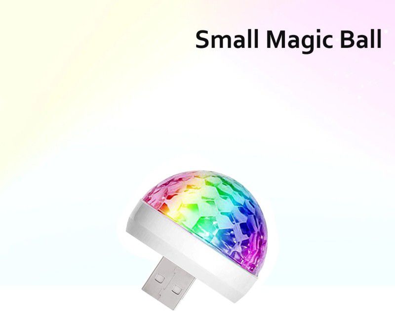Zohlo Amazing Mini Small Magic Disco LED USB Ball Party Light Decoration Light Colorful RGB Lamp for Christmas/Birthday/Wedding/Karaoke Decorations Led Light  (Multicolor)