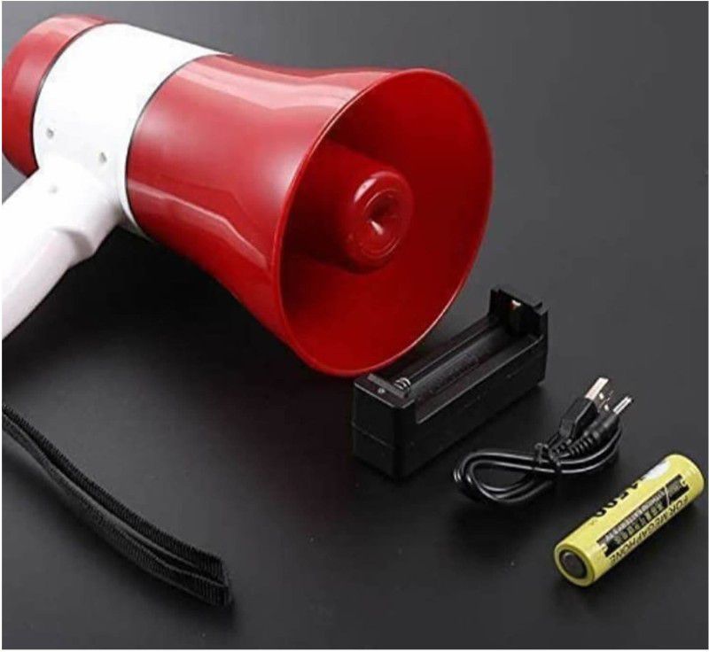 InfraHive Portable 30Watt Handheld Megaphone Loud Speaker Recording Speaker USB & SD-Card Handheld Megaphone - Built-in Siren 30 W Talk, Record, Play, Siren, Music Red Outdoor PA System  (30 W)