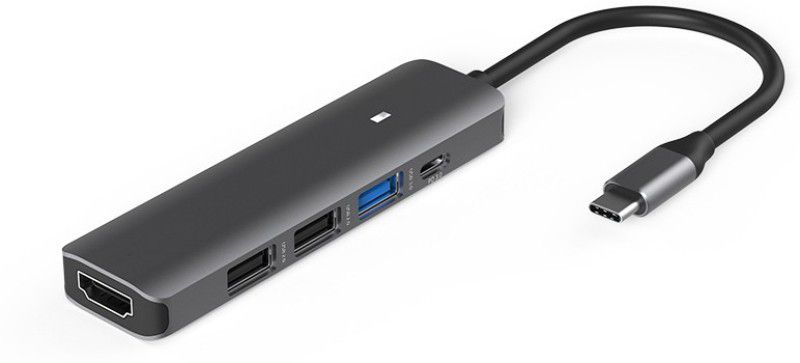 VIBOTON Type-C to 1 x HDMI port, 1 x USB 3.0 HUB , 2xUSB 2.0 HUB, 1x100W TYPE C PD port High Quality USB Hub, HDMI Connector  (Grey)