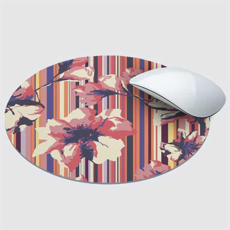 Paper Plane Design Anti Skid Mouse Pad for Desktop and Laptop Computer (Round , Size- 20 cm ) s18 Mousepad  (Multicorored)