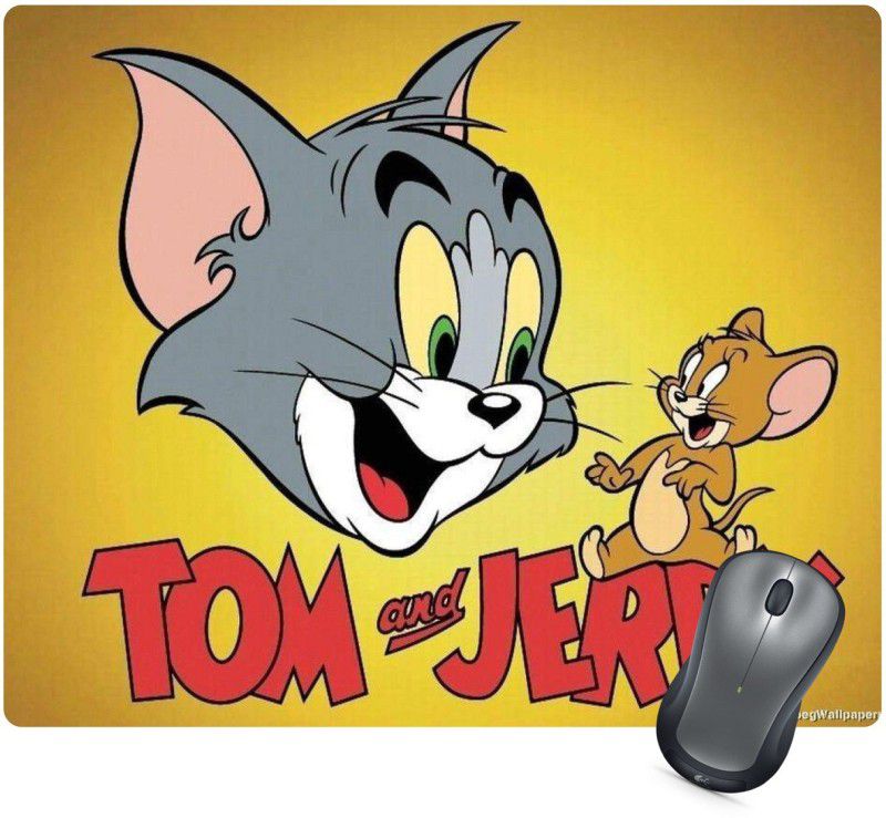 Golden Feather Cartoon Tom & Jerry Design Designer Mousepad 122 Mousepad  (Multicolor)