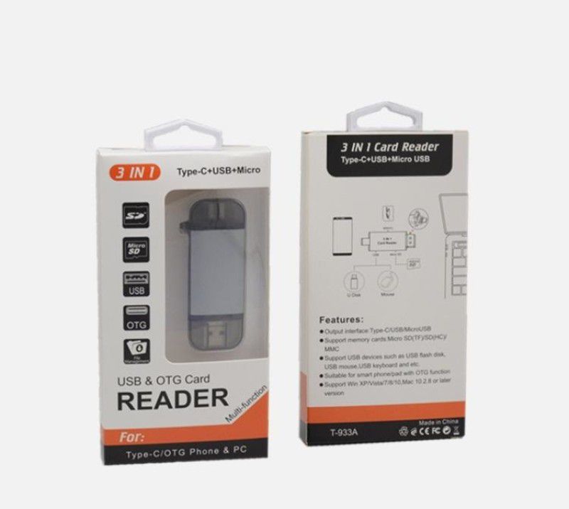 Gabbar ®USB 3.0 All in one Card Reader SD/Micro SD Card Reader Type c Mobile Phone OTG Card Reader  (Grey)