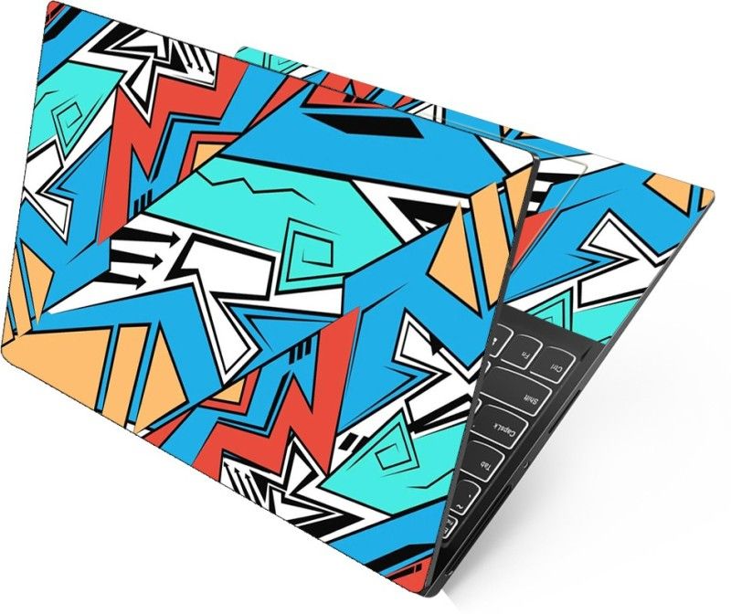 FineArts HD Printed Full Panel Laptop Skin Sticker Vinyl Fits Size Upto 15.6 inches No Residue, Bubble Free - three balck arrows abstract Self Adhesive Vinyl Laptop Decal 15.6
