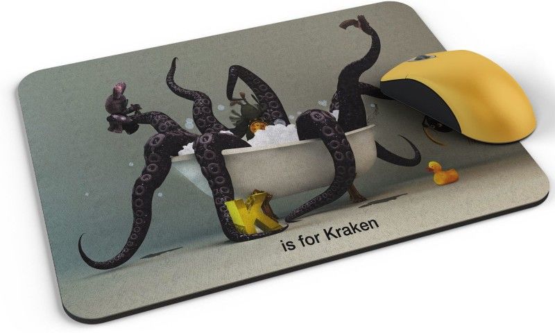 Shloka Funny_kraken_monster Mousepad  (Grey)