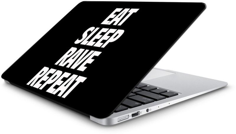 Yuckquee Eat sleep rave repeat Vinyl Laptop Skin/Sticker/Cover/Decal Compatible for 10/14/15/15.6/17/17.3 Inches Laptop Or Notebook. E-7 Vinyl Laptop Decal 15.6