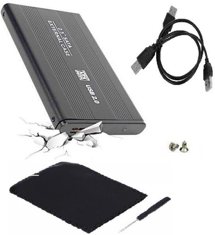 AlexVyan Black 2.5 Inch USB 2.0 External SATA Hard Drive Case for Laptop Hard Disks 2.5 inch LAPTOP CASING  (For Sata, Black)