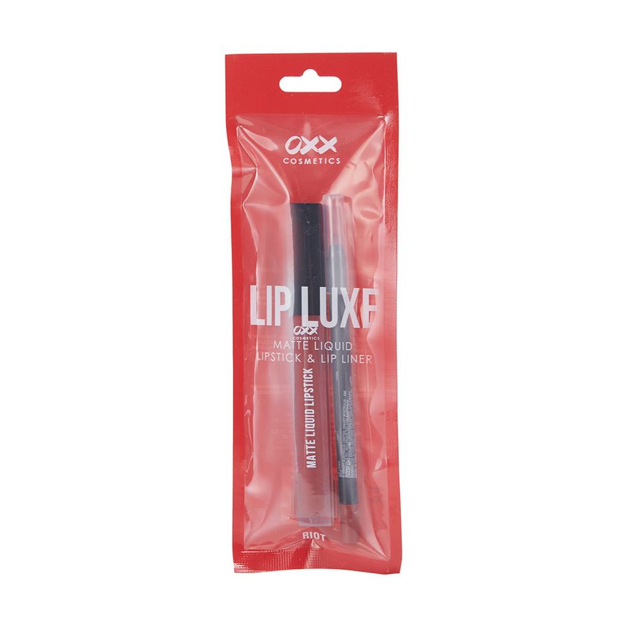 OXX Cosmetics Lip Luxe Matte Liquid Lipstick & Lip Liner - Riot