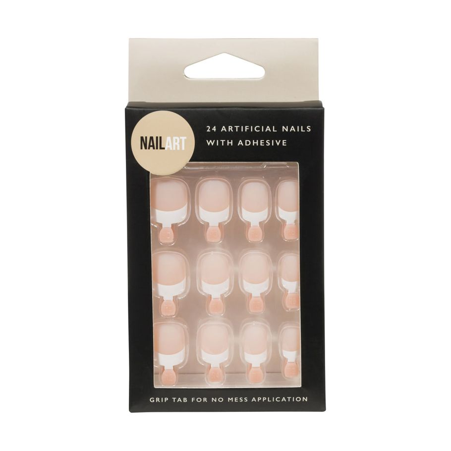 24 Pack Artificial Nails with Adhesive - Pink