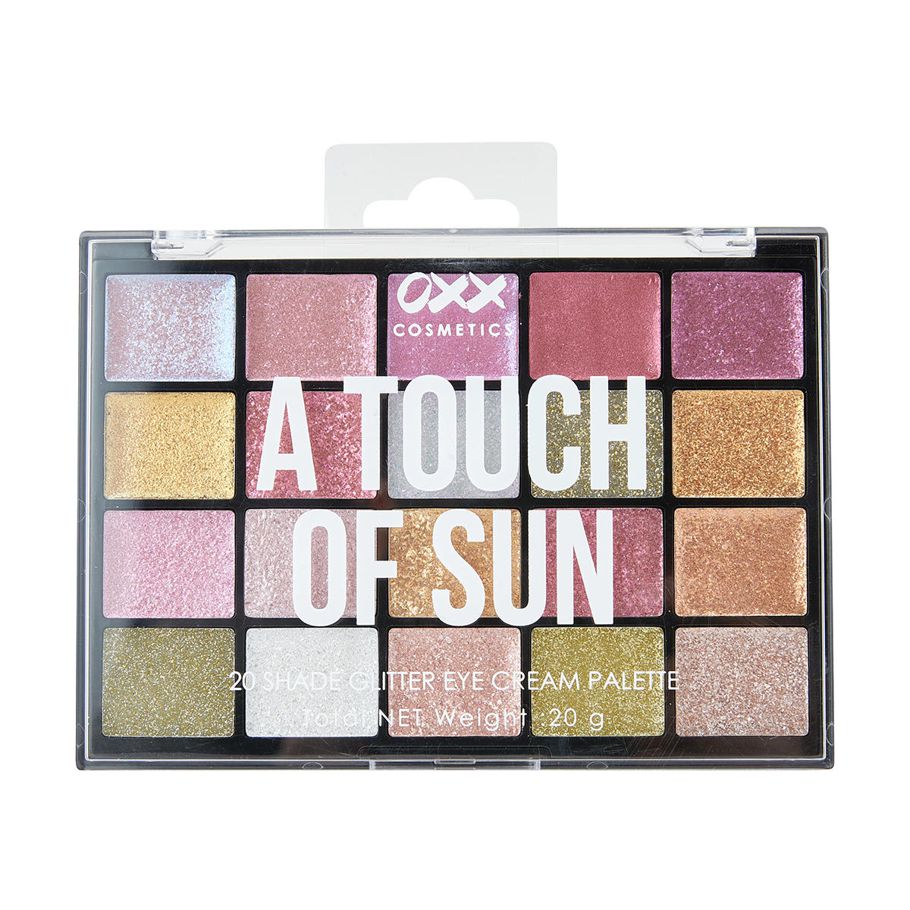 OXX Cosmetics 20 Shades Glitter Eye Cream Palette - A Touch Of Sun